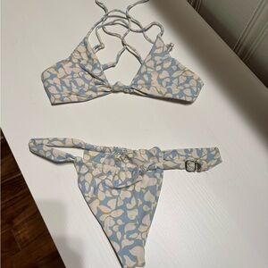 Skatie Blue and White Floral Bikini Set